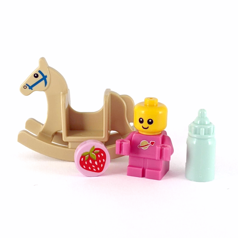 Pink Space Baby and Rocking Horse