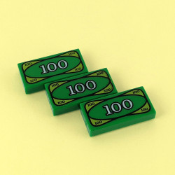 3 x Green 100 Money Tiles