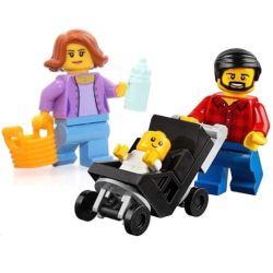 Mum, Dad, Baby & Stroller