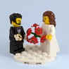 Bride, & Groom with Beard Minifigure Set with Red Bouquet