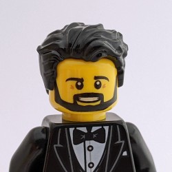 Blonde Bride, & Groom with Beard Minifigure Set with Red Bouquet