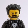 Blonde Bride, & Groom with Beard Minifigure Set with Red Bouquet