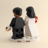 Black Bride & Groom Minifigure Set with Red Bouquet