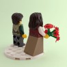 Medieval Bride & Groom Minifigure Set with Red Bouquet