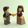 Medieval Bride & Groom Minifigure Set with Red Bouquet