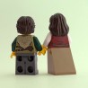 Medieval Bride & Groom Minifigure Set with Red Bouquet