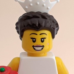 Bride with Tiara, & Groom with Beard Minifigure Set with Red Bouquet