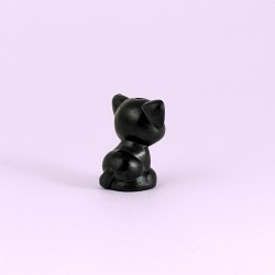 Black Cat with Tongue Poking Out