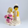 Bride Minifigure Set with Pink Bouquet