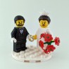 Groom Minifigure Set with Red Bouquet
