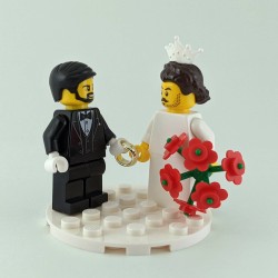 Groom Minifigure Set with Red Bouquet