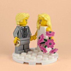 Blonde Bride and Groom Minifigure Set