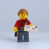 Lego Postwoman Minifigure with Letter and Mail Bag
