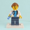 Female LEGO Doctor Minifigure with Syringe and White Baseplate