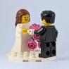Bride, & Groom with Beard Minifigure Set with Pink Bouquet